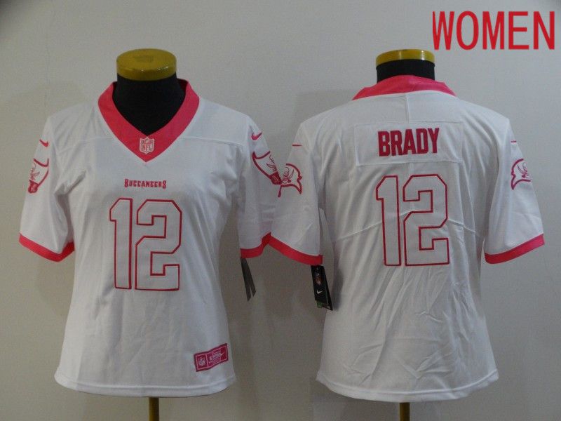 Women Tampa Bay Buccaneers 12 Brady White Nike Vapor Untouchable Limited 2020 NFL Nike Jerseys